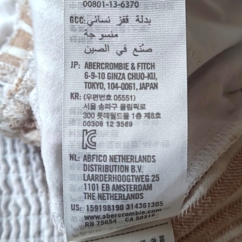 Abercrombie & Fitch Beige and White Striped Linen Jumpsuit - Picture 13 of 16